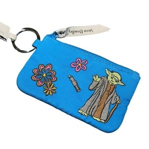 Vera Bradley ✨ Star Wars Far, Far Away Zip ID Yoda Aqua Blue Key Chain